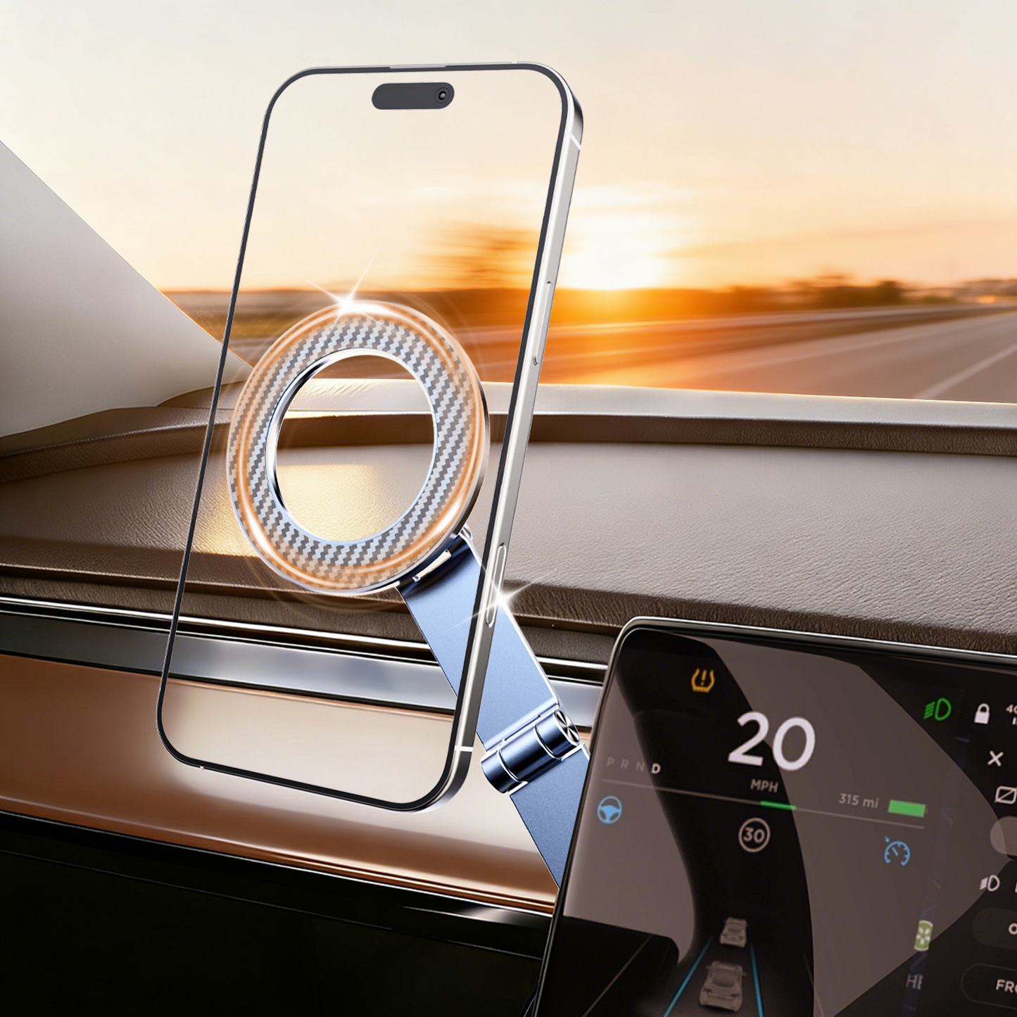 MSXTTLY VMag S3 360° Vacuum Magnetic Car Phone Holder, Compatible with Most Cars Including Tesla