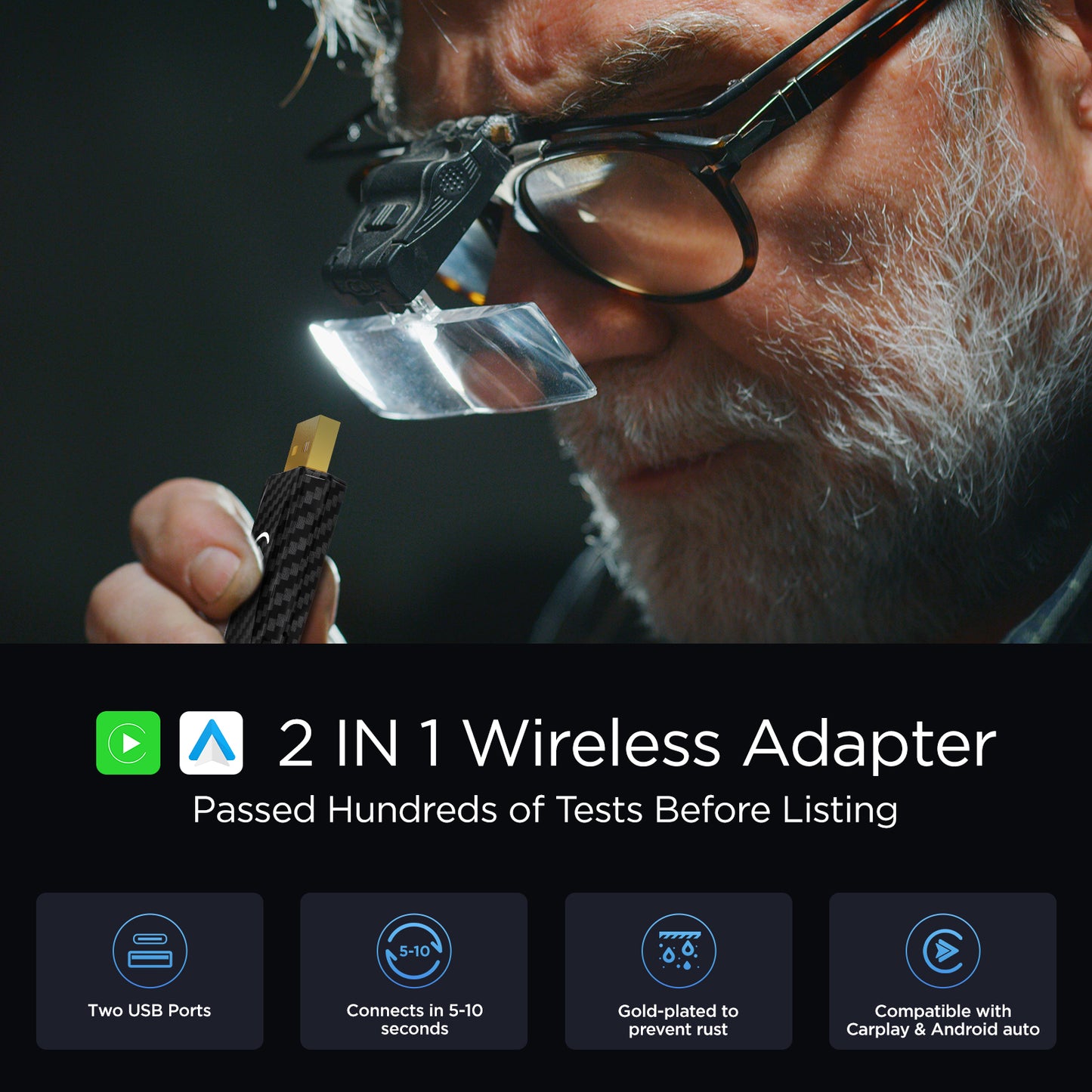 MSXTTLY AC01 2IN1 Wireless CarPlay & Android Auto Adapter