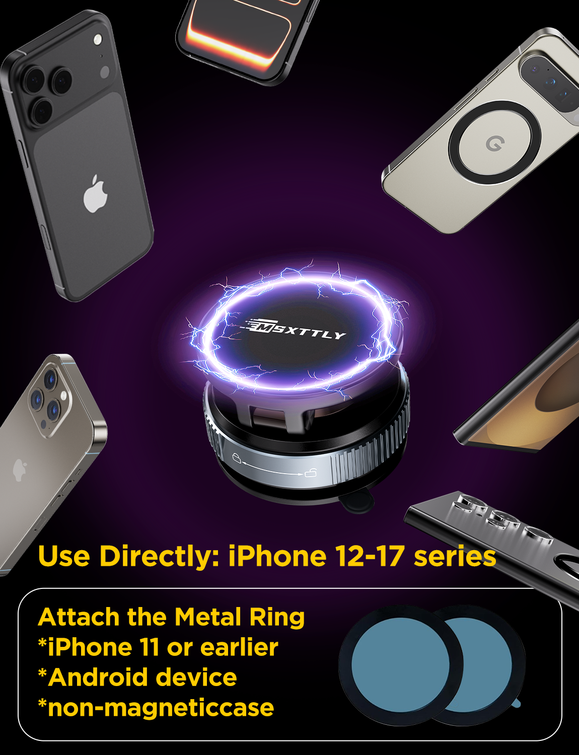 MSXTTLY VMag S2 Vacuum Magnetic Phone Holder