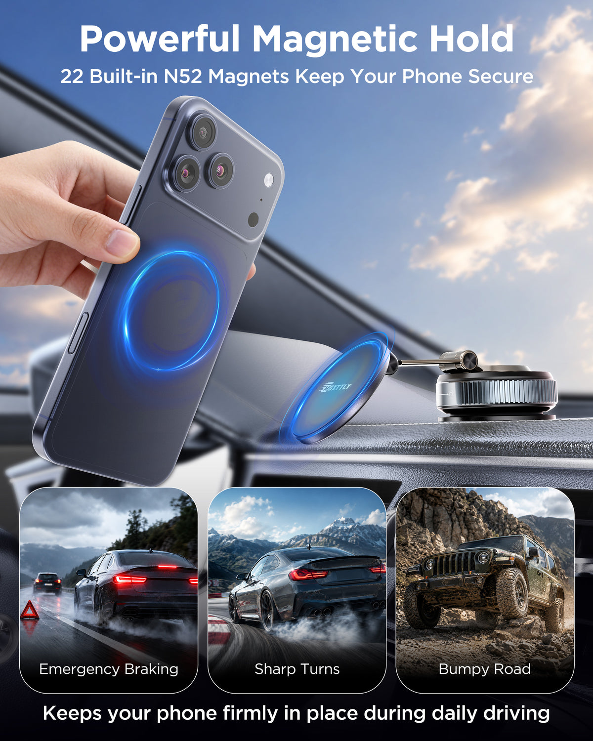 MSXTTLY VMag S2 Nano Gel Suction Magnetic Car Phone Mount