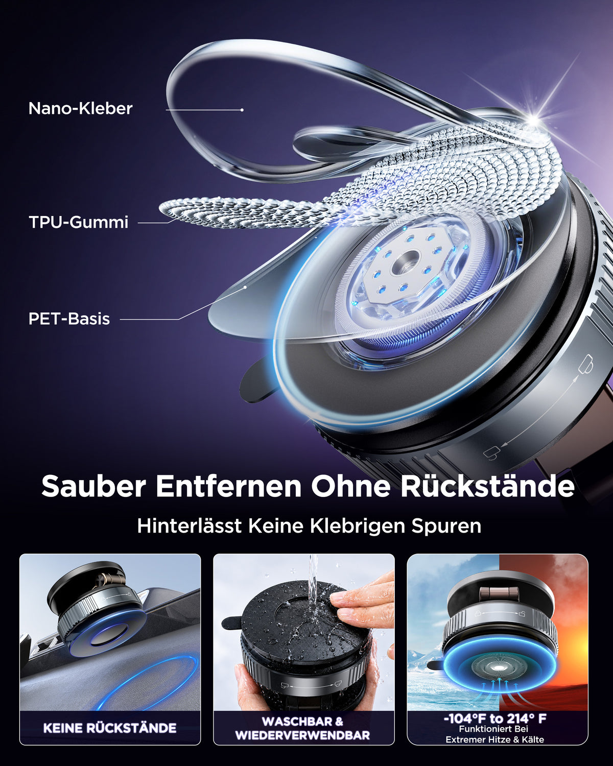 MSXTTLY VMag S2 Nano Gel Suction Magnetic Car Phone Mount