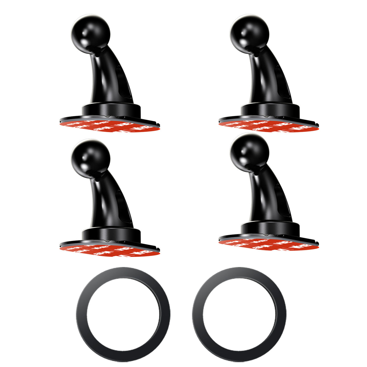 MSXTTLY K503 Replacement Mount Kit – 4 Adhesive 17mm Ball-Mount Bases & 2 Magnetic Rings