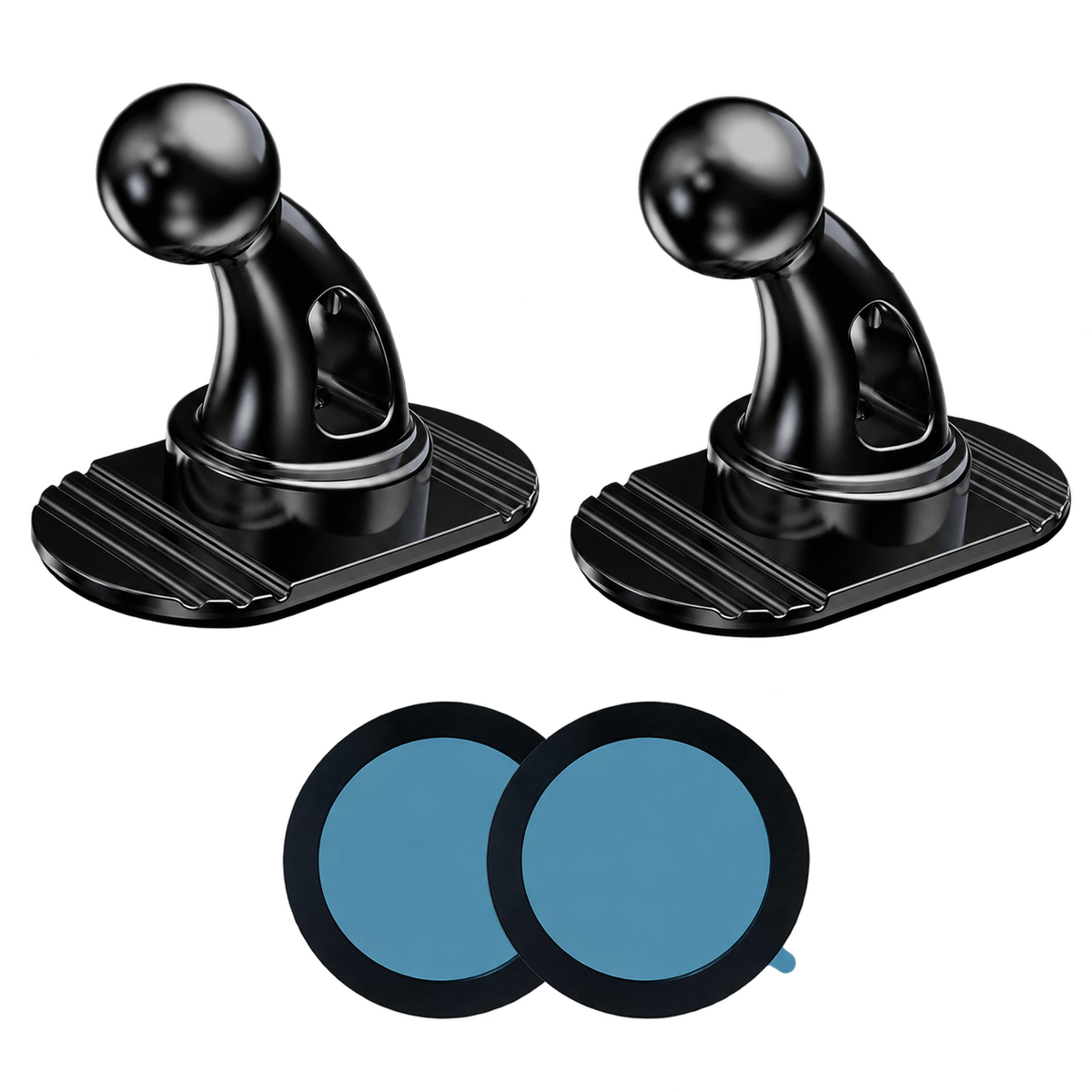MSXTTLY K503 Kit de montaje de repuesto – 2 bases adhesivas con rótula de 17 mm & 2 anillos magnéticos