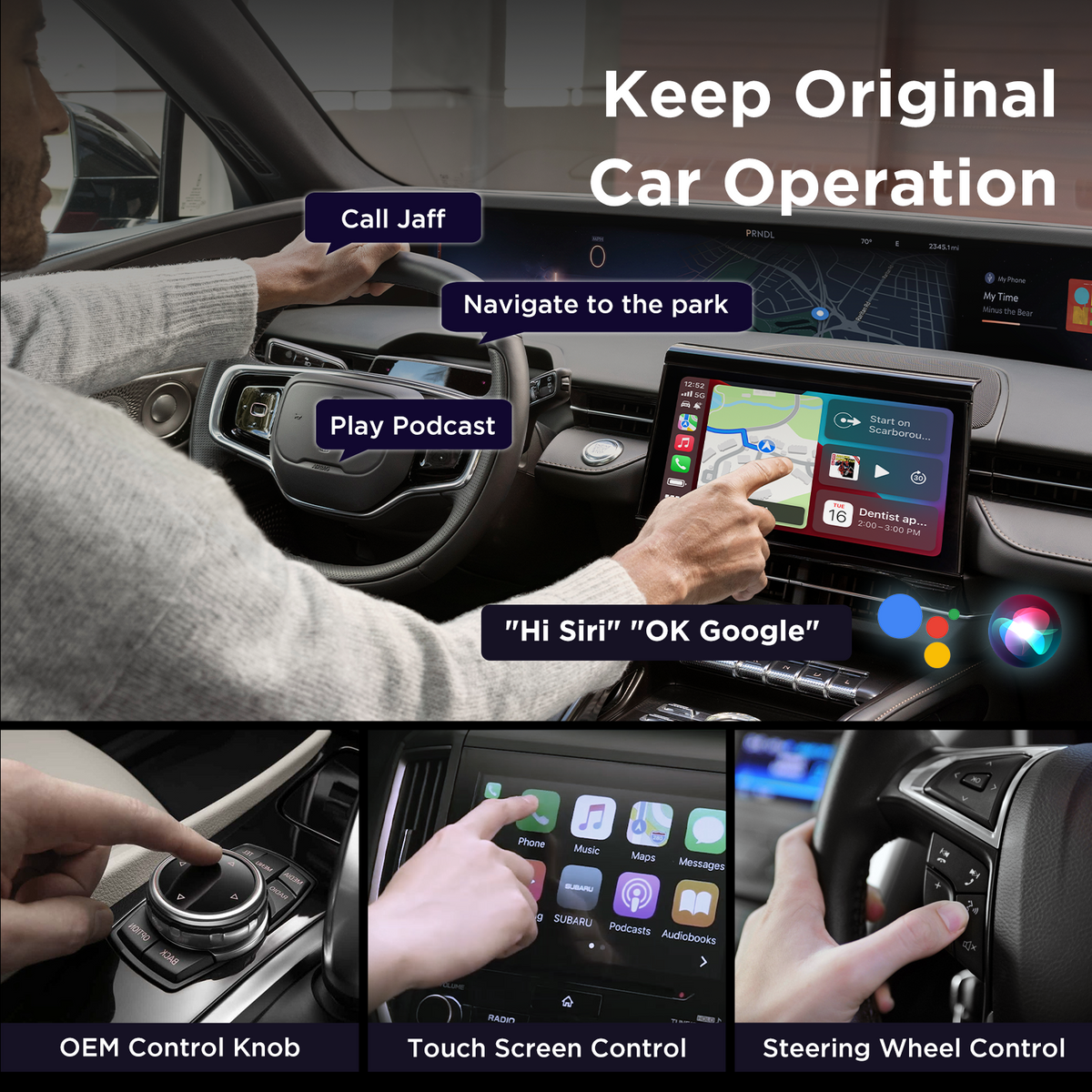 MSXTTLY U2AC-01 Adaptador inalámbrico 2 en 1 para CarPlay & Android Auto