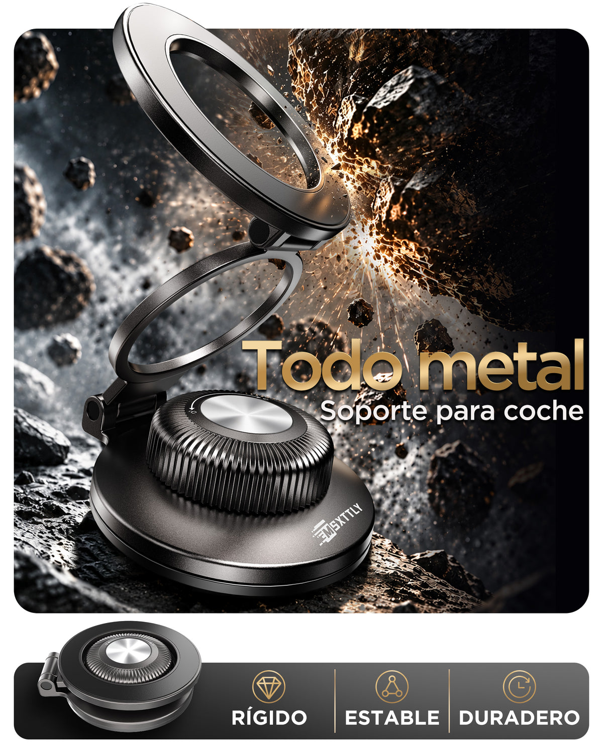 MSXTTLY All-Metal Vacuum Magnetic Phone Holder for Car, Mag-Safe Car Mount