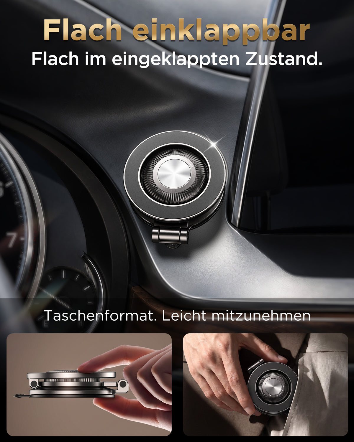 MSXTTLY All-Metal Vacuum Magnetic Phone Holder for Car, Mag-Safe Car Mount