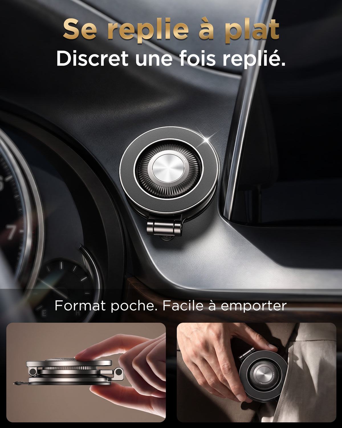 MSXTTLY All-Metal Vacuum Magnetic Phone Holder for Car, Mag-Safe Car Mount