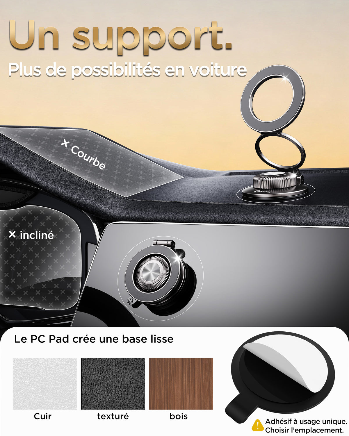 MSXTTLY All-Metal Vacuum Magnetic Phone Holder for Car, Mag-Safe Car Mount