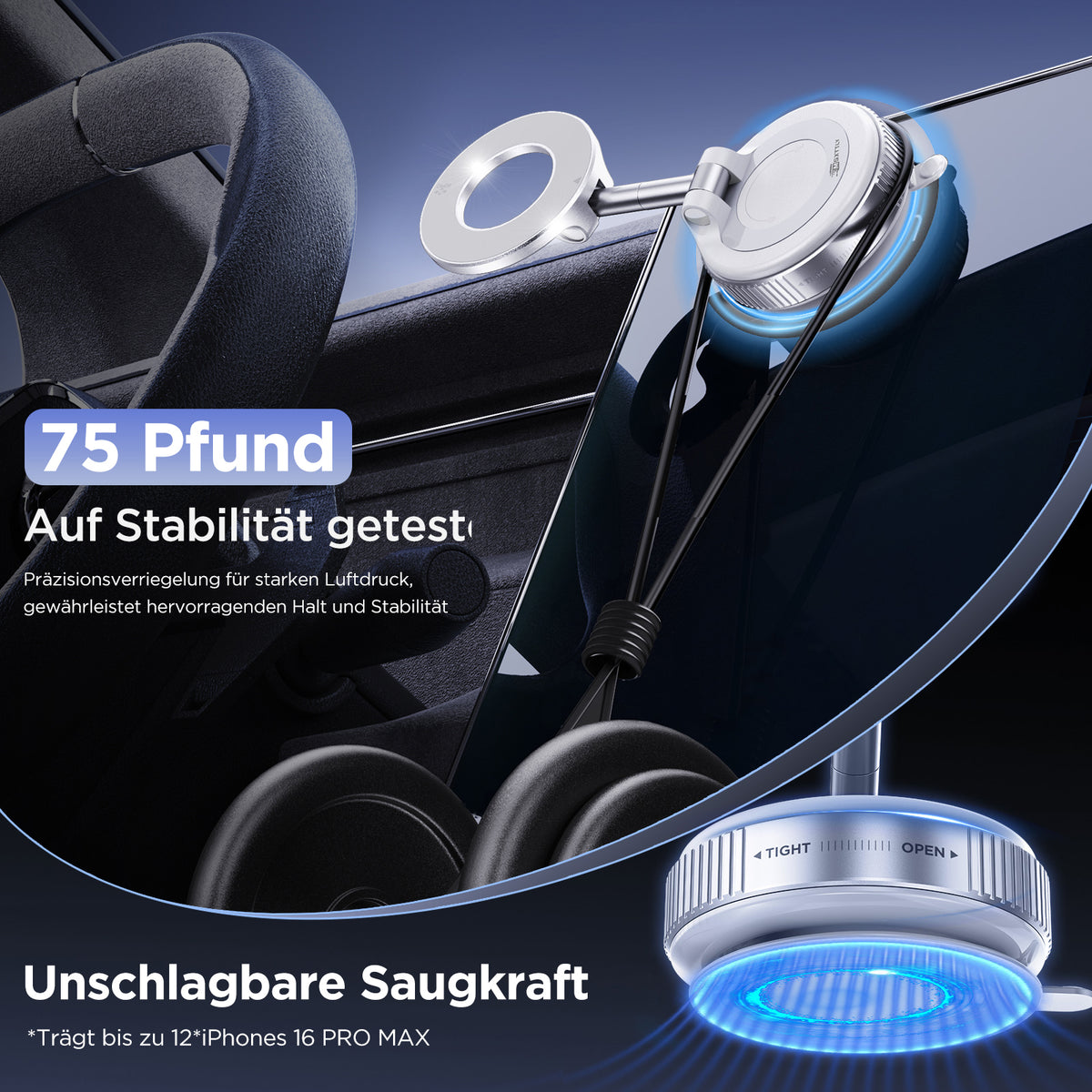 MSXTTLY VMag S1 Magnetische Vakuum-Handyhalterung