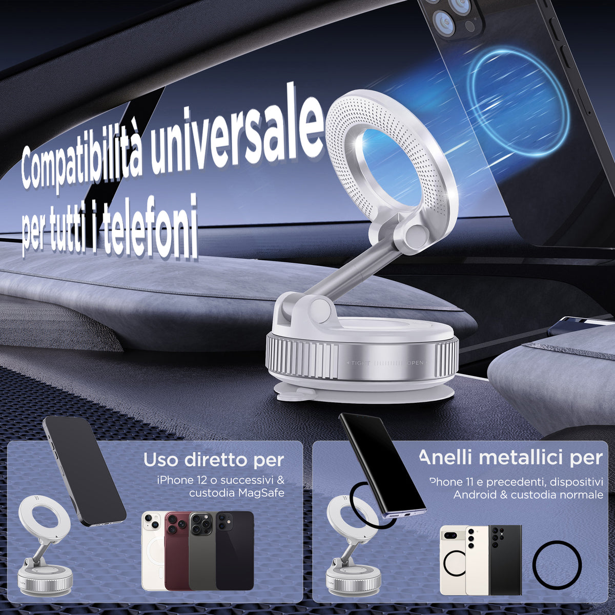 MSXTTLY VMag S1 Supporto magnetico a ventosa per telefono
