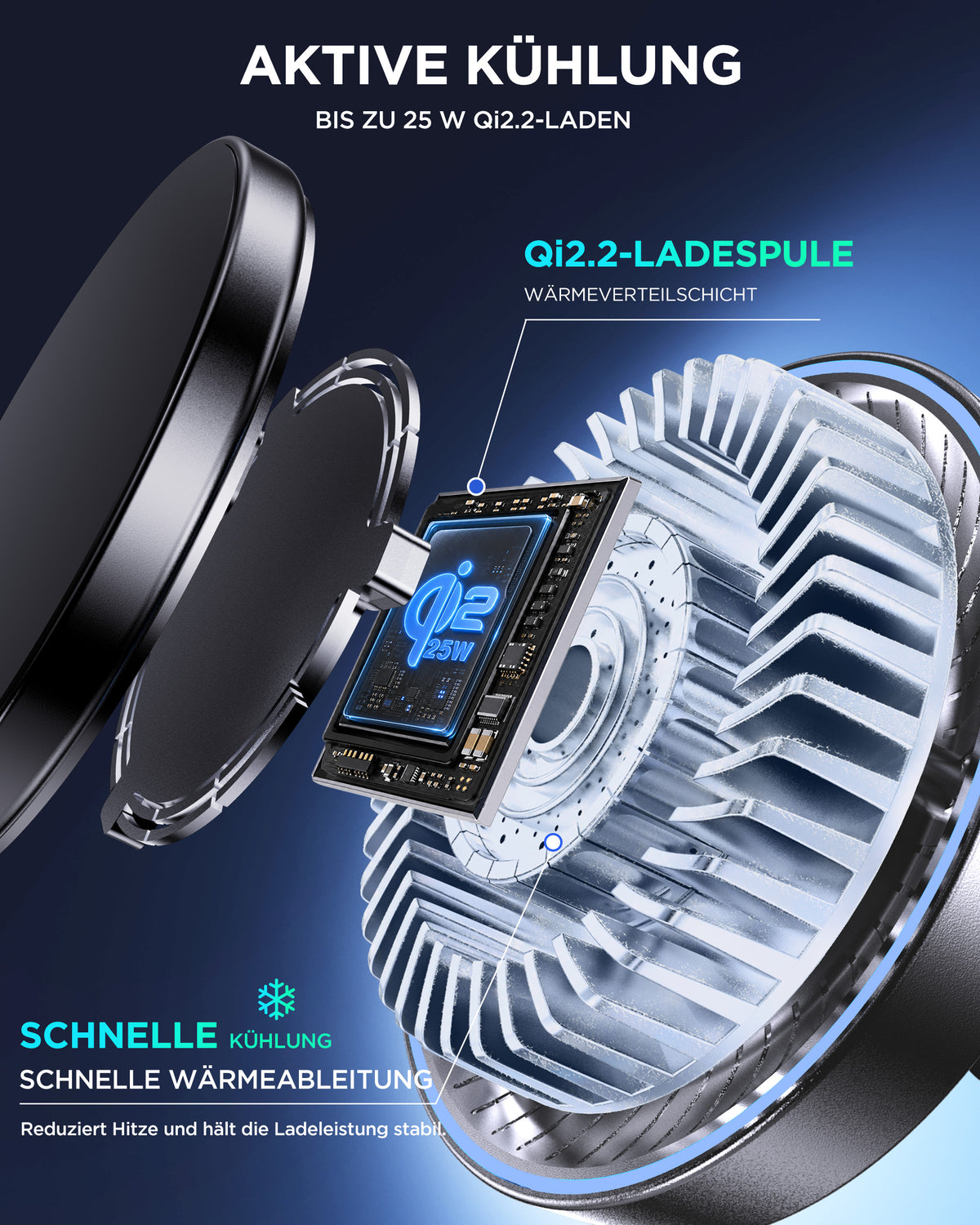 MSXTTLY K503 Qi2.2 25W Magnetic Wireless Car Mount Charger