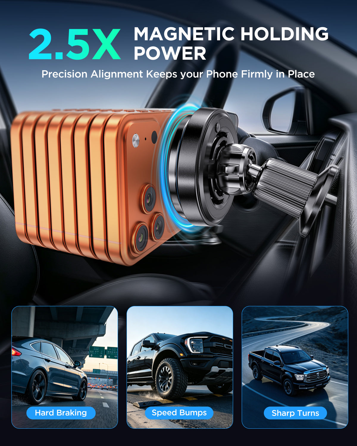 MSXTTLY K503 Qi2.2 25W Magnetic Wireless Car Mount Charger