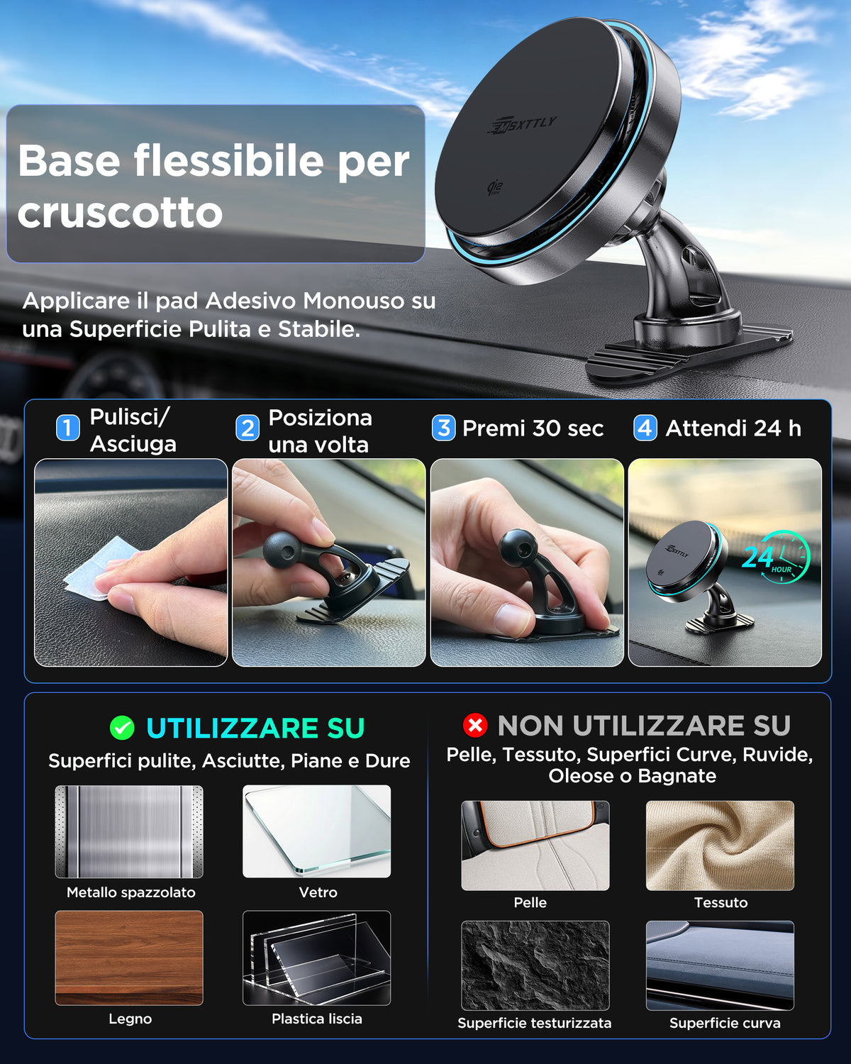 MSXTTLY K503 Qi2.2 25W Magnetic Wireless Car Mount Charger