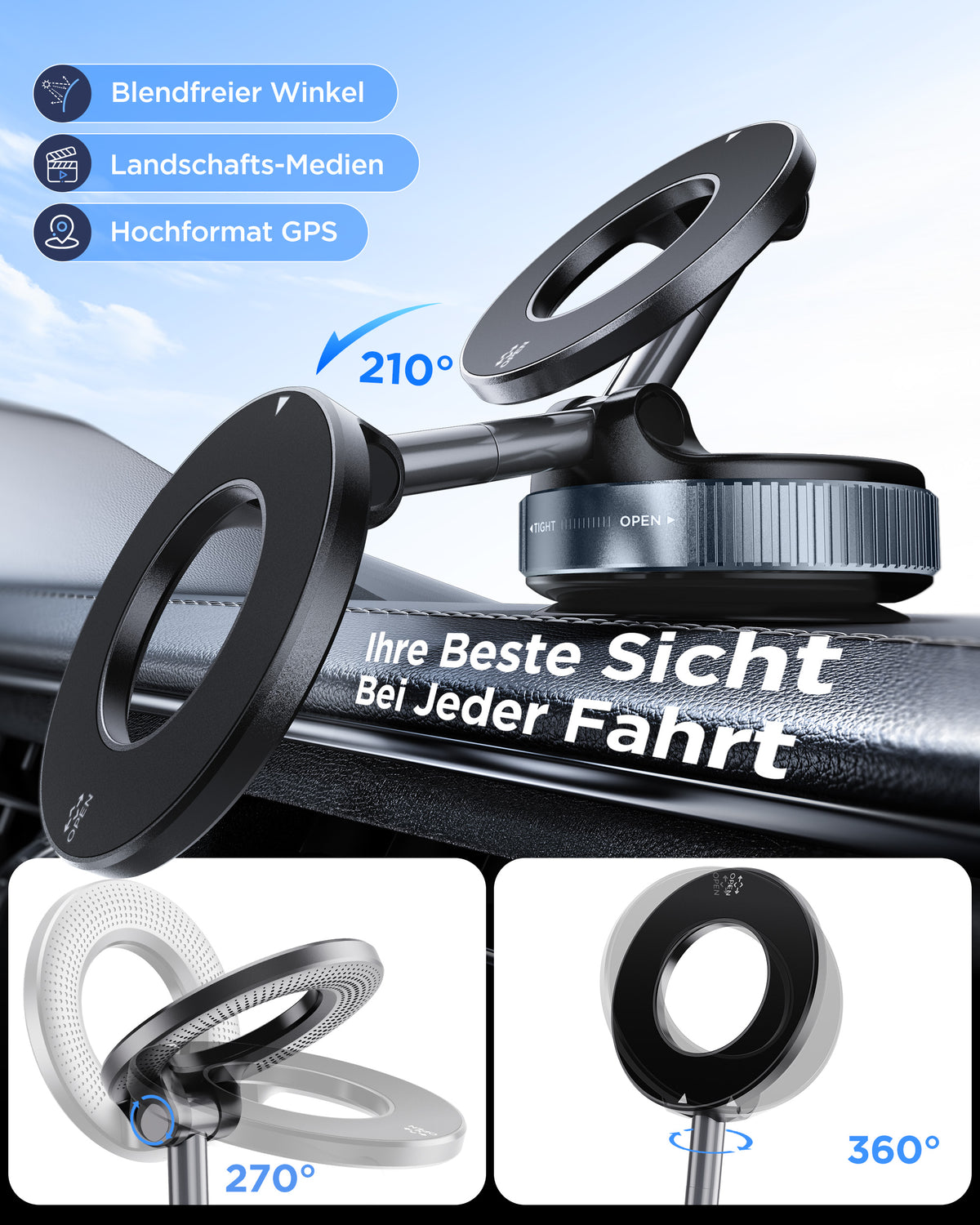 MSXTTLY VMag S1 Magnetische Vakuum-Handyhalterung