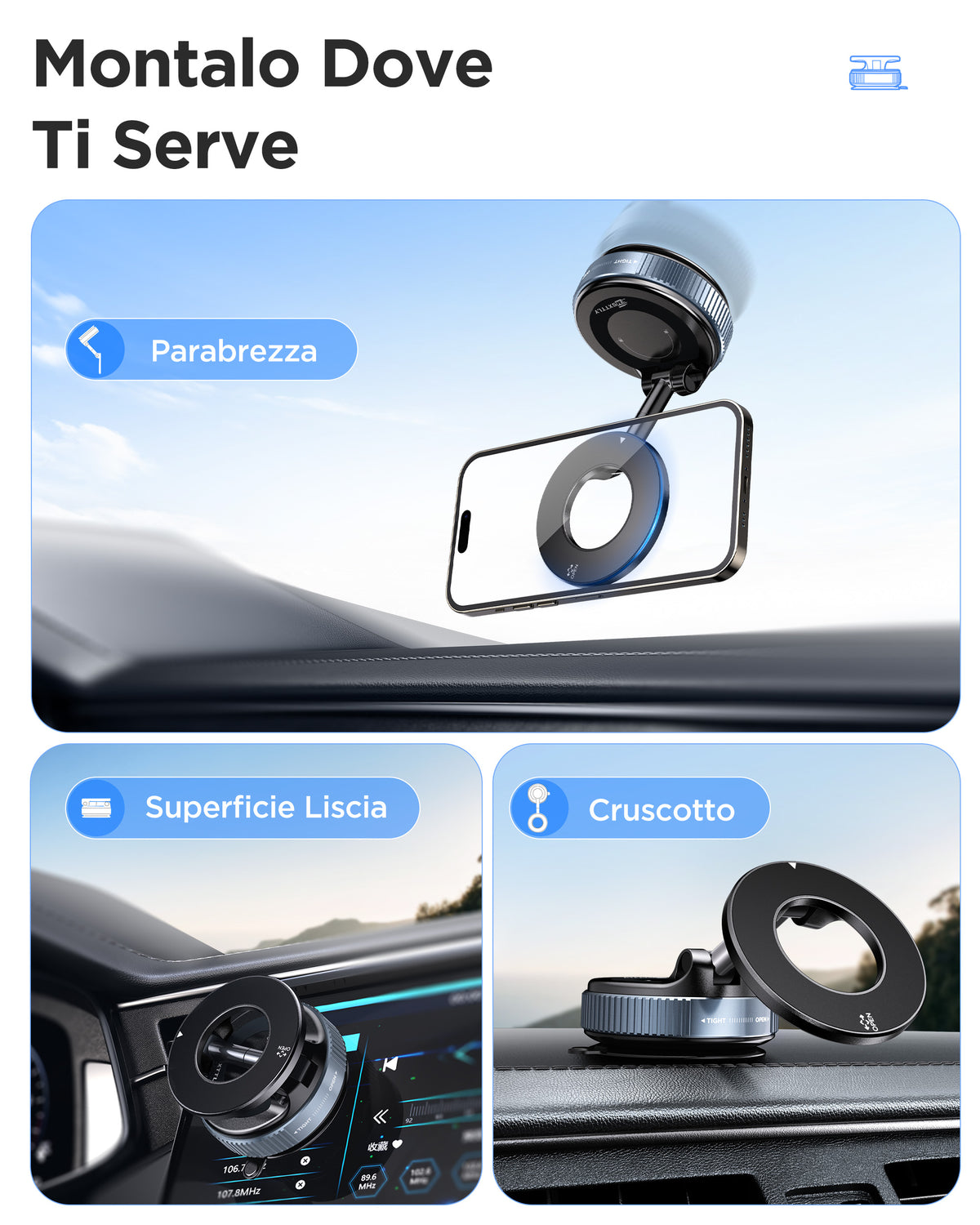 MSXTTLY VMag S1 Supporto magnetico a ventosa per telefono