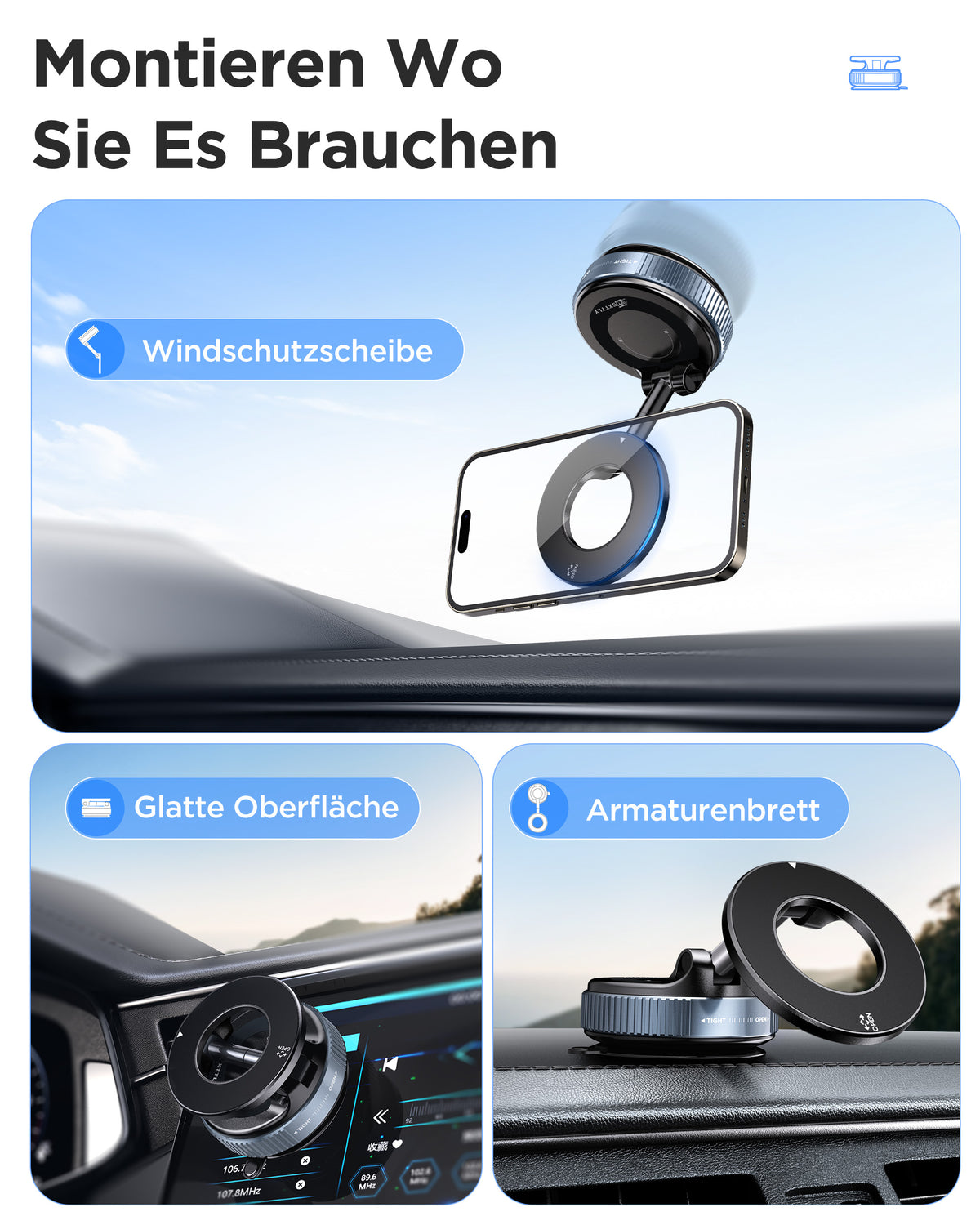 MSXTTLY VMag S1 Magnetische Vakuum-Handyhalterung