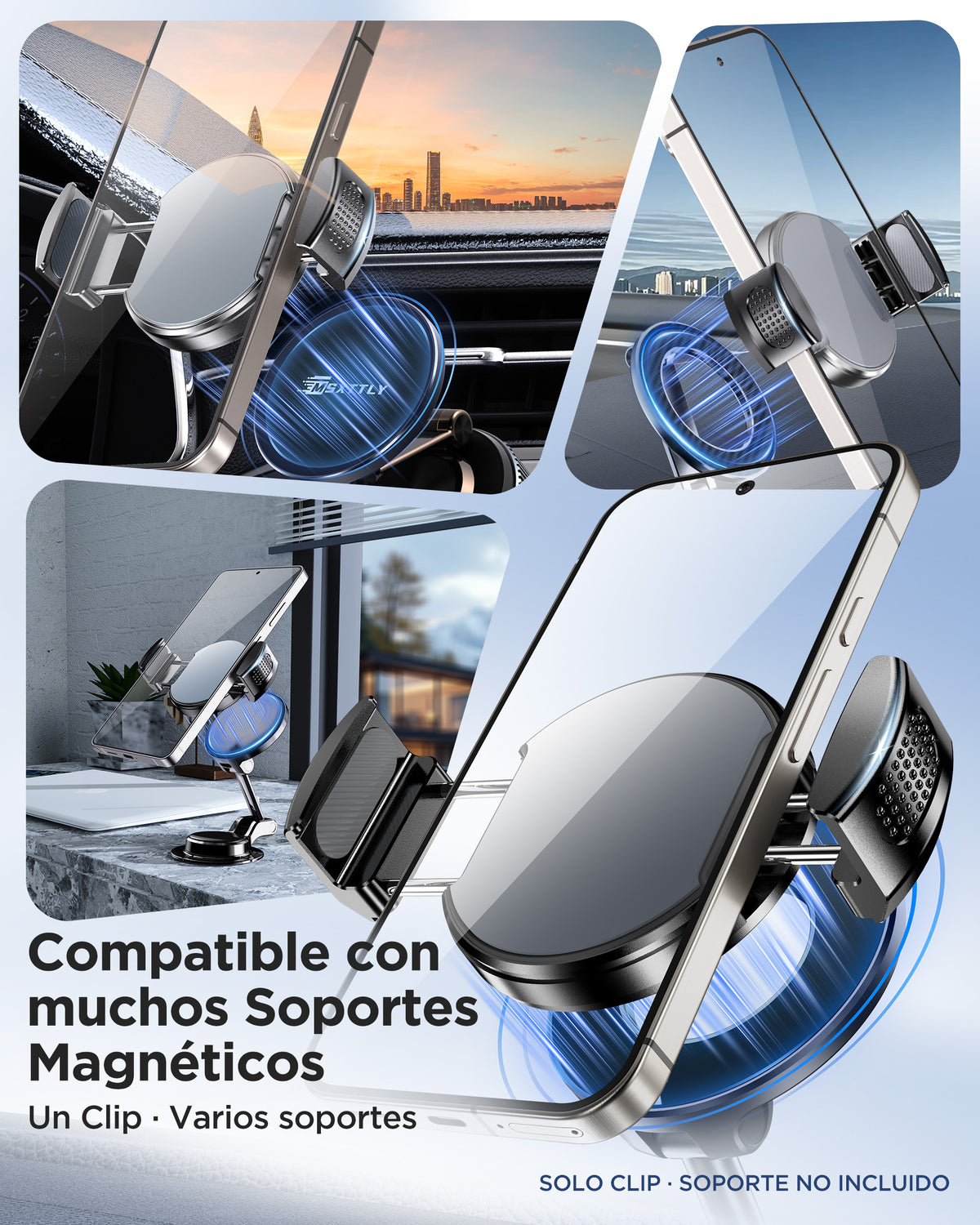MSXTTLY VMag-GC Pinza magnética para soportes de teléfono de coche – sin anillo ni adhesivo
