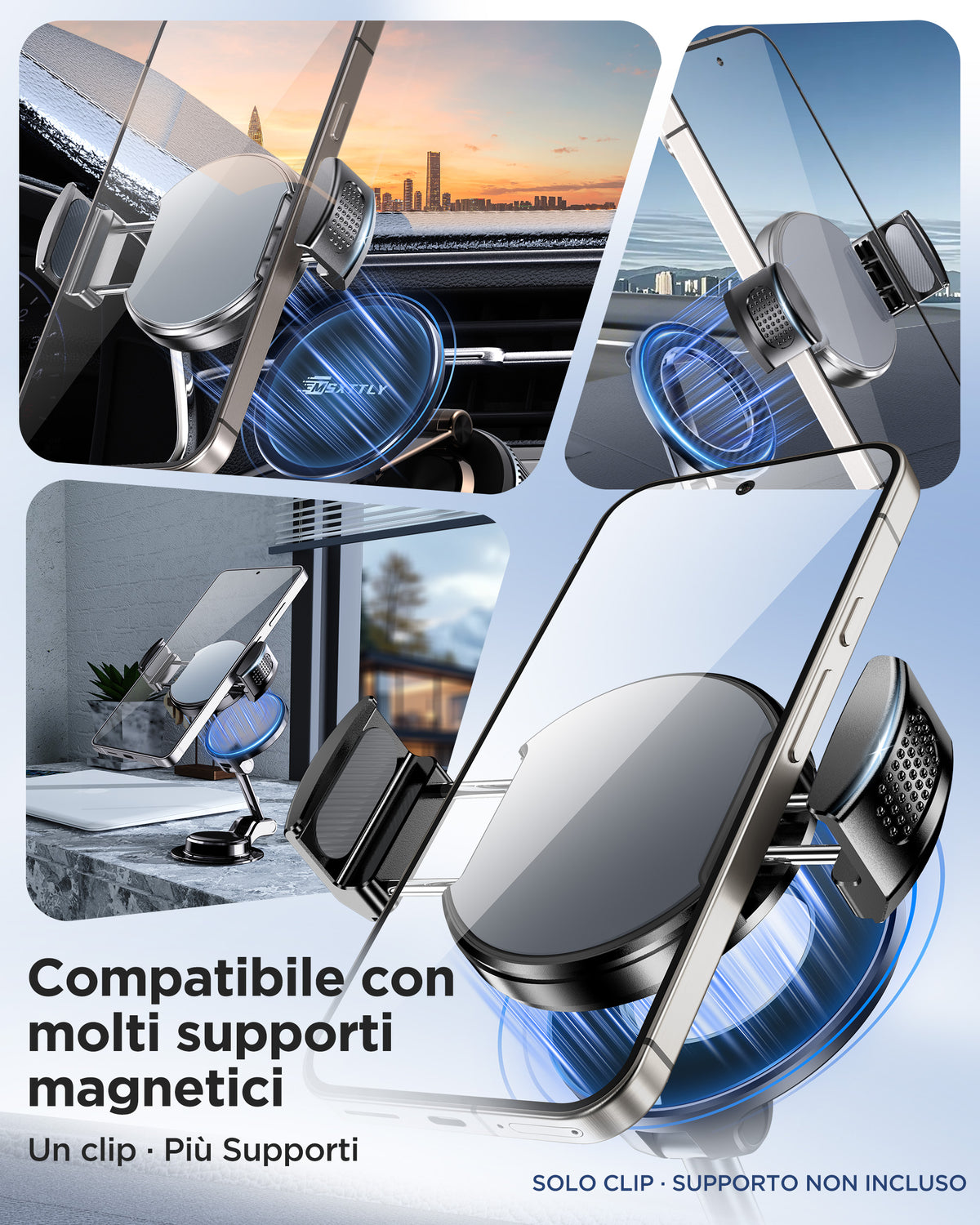 MSXTTLY VMag-GC Magnetic Phone Holder Clip for Car Mounts – No Ring or Sticker Required