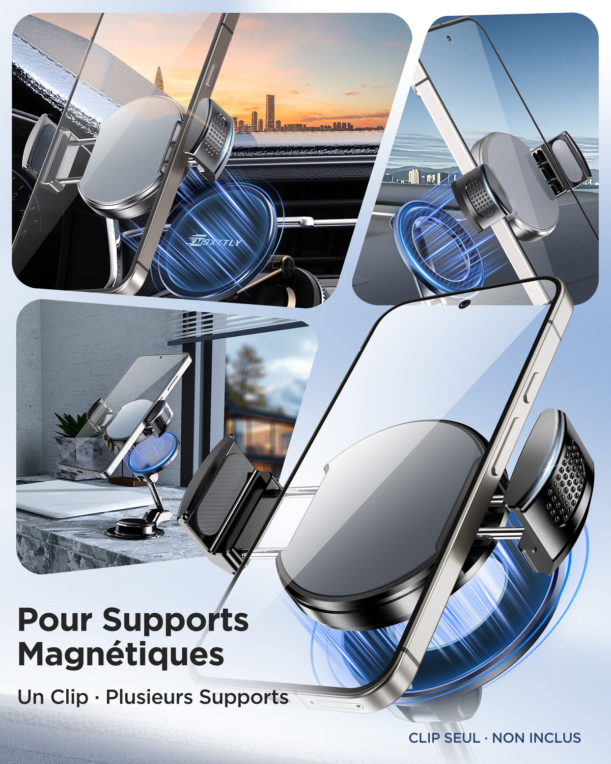 MSXTTLY VMag-GC Magnetic Phone Holder Clip for Car Mounts – No Ring or Sticker Required