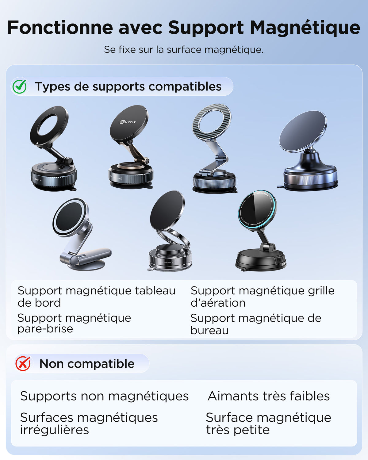 MSXTTLY VMag-GC Magnetic Phone Holder Clip for Car Mounts – No Ring or Sticker Required