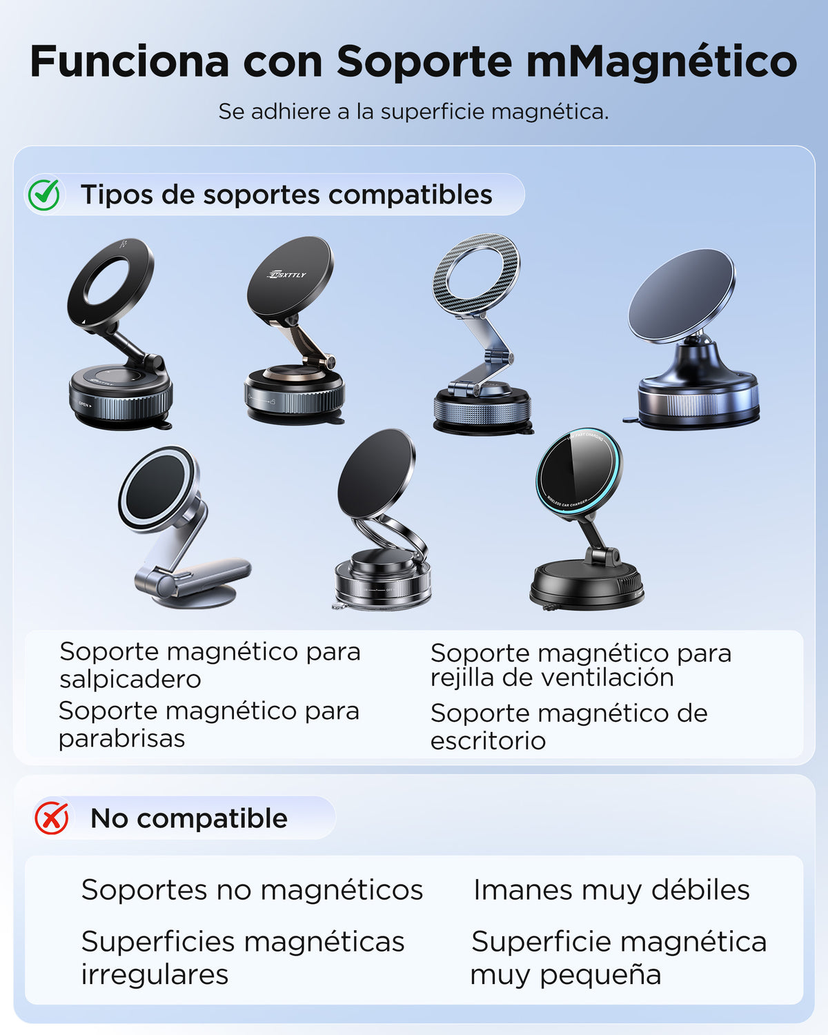 MSXTTLY VMag-GC Pinza magnética para soportes de teléfono de coche – sin anillo ni adhesivo