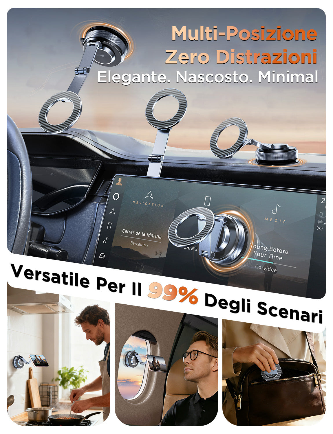 MSXTTLY VMag S3 360° Long Arm Magnetic Car Phone Holder
