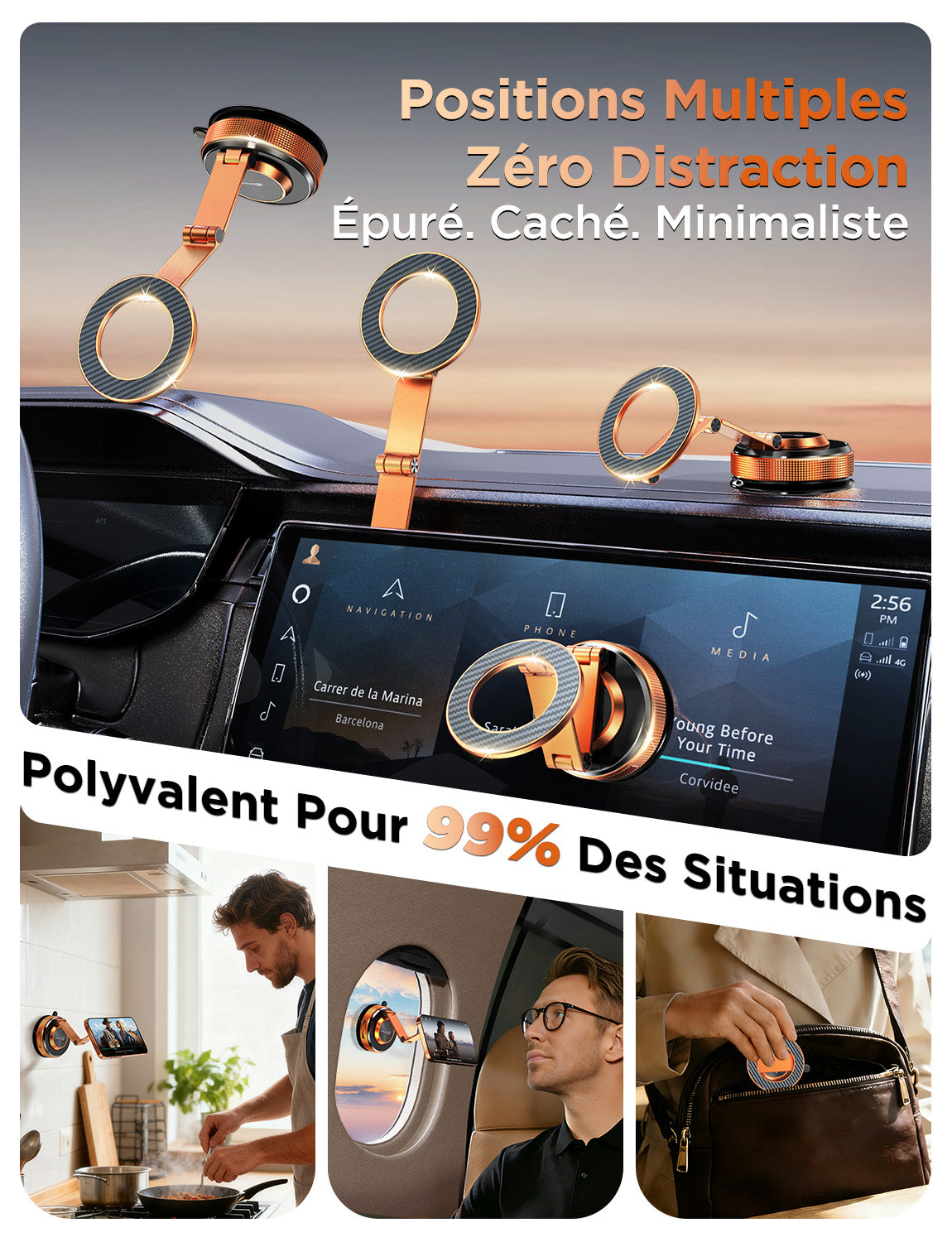 MSXTTLY VMag S3 360° Long Arm Magnetic Car Phone Holder
