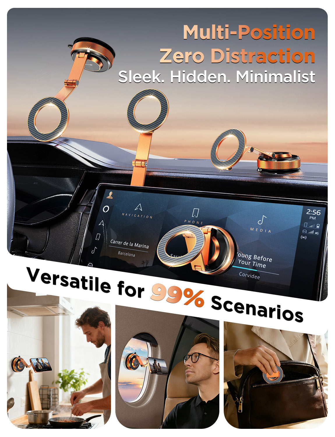 MSXTTLY VMag S3 Soporte magnético de coche 360° con brazo largo