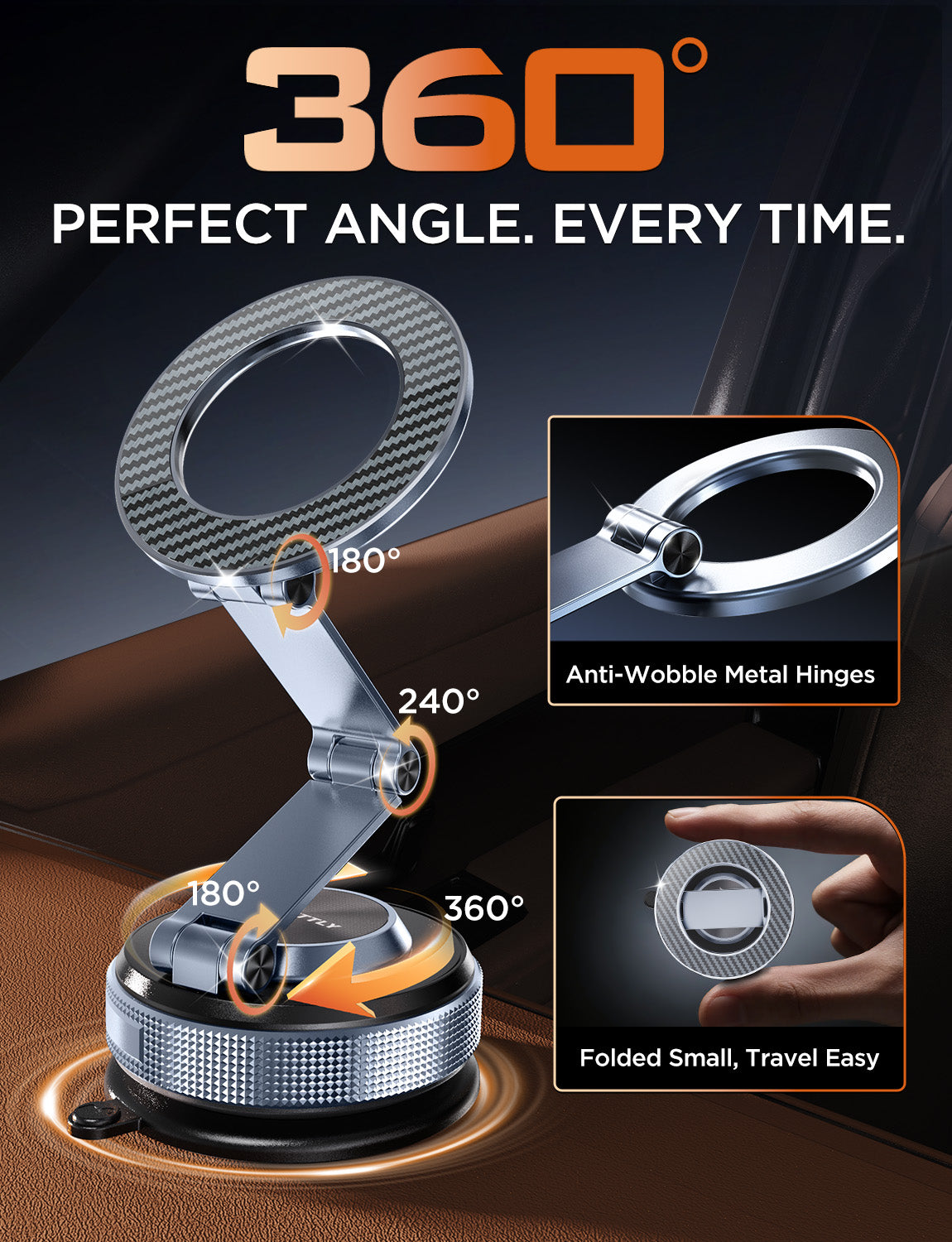 MSXTTLY VMag S3 360° Long Arm Magnetic Car Phone Holder