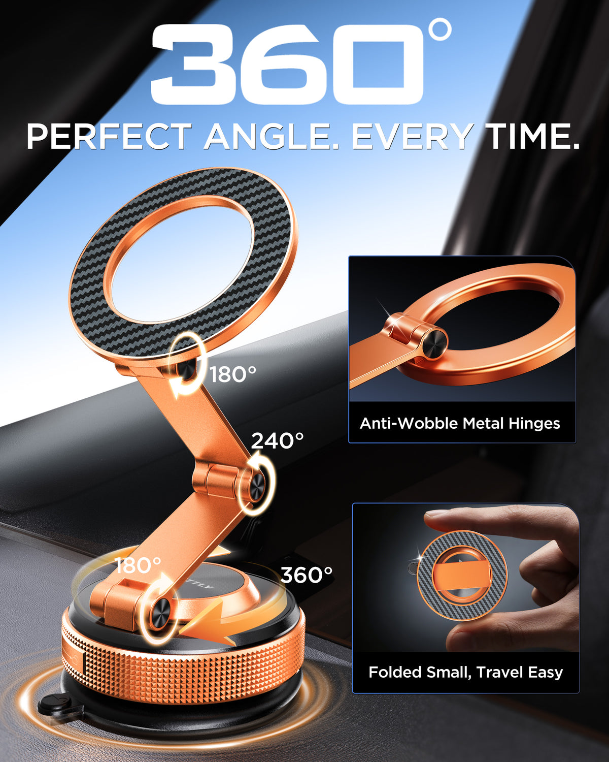 MSXTTLY VMag S3 360° Long Arm Magnetic Car Phone Holder