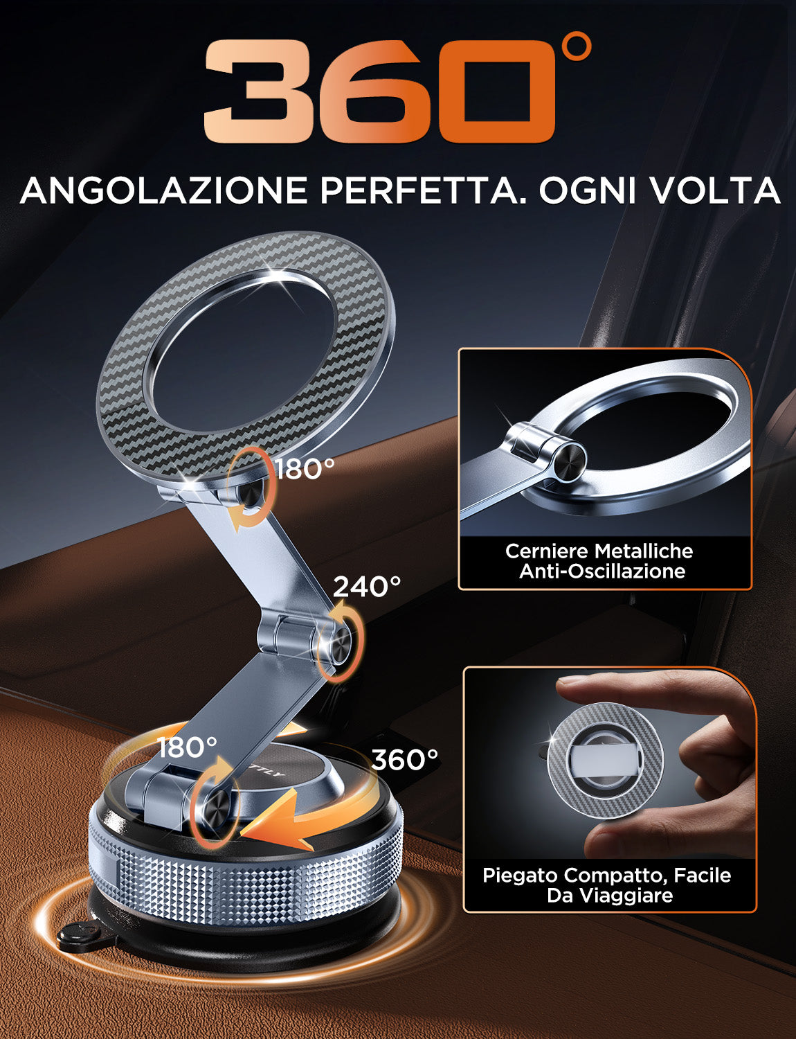 MSXTTLY VMag S3 360° Long Arm Magnetic Car Phone Holder