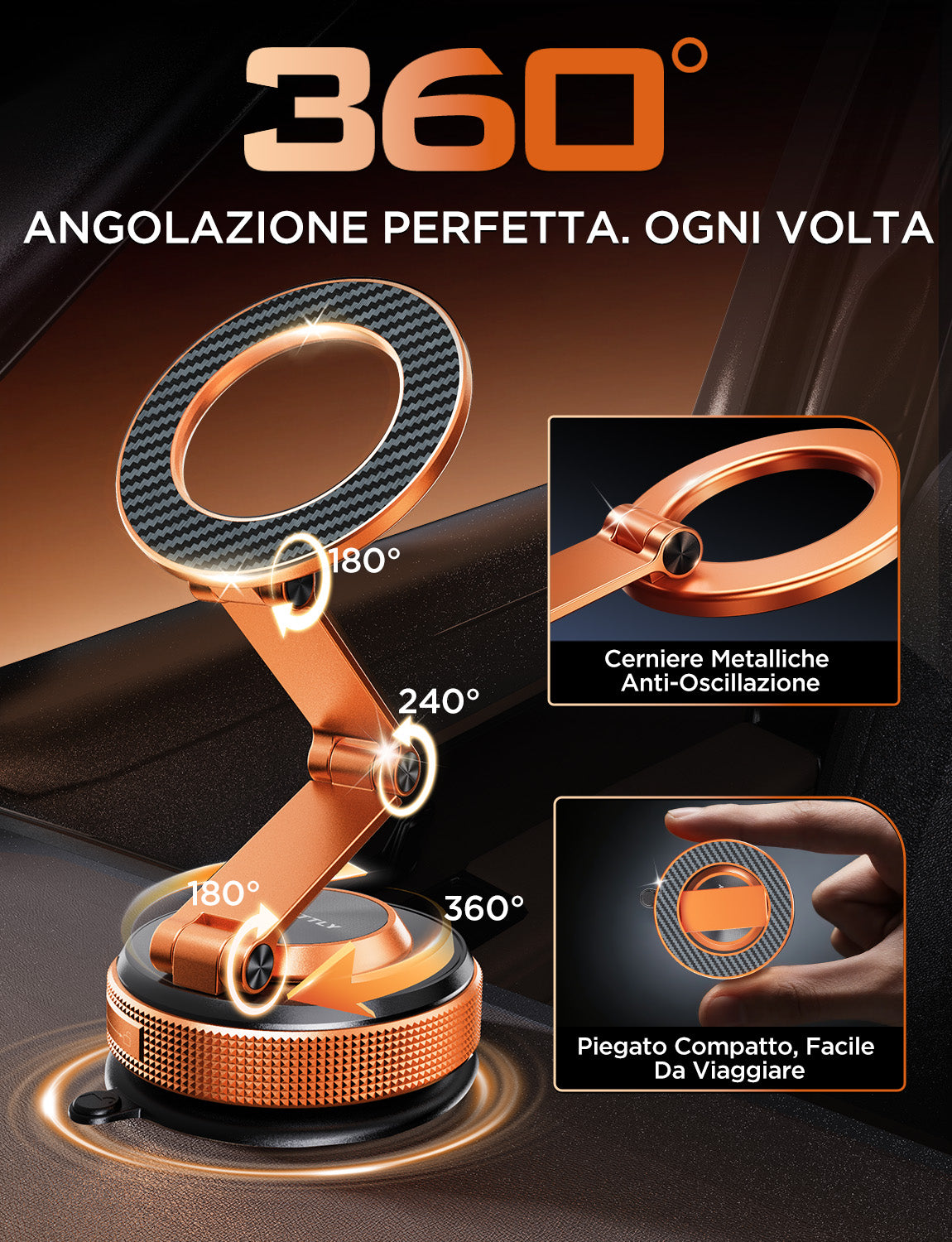 MSXTTLY VMag S3 360° Long Arm Magnetic Car Phone Holder