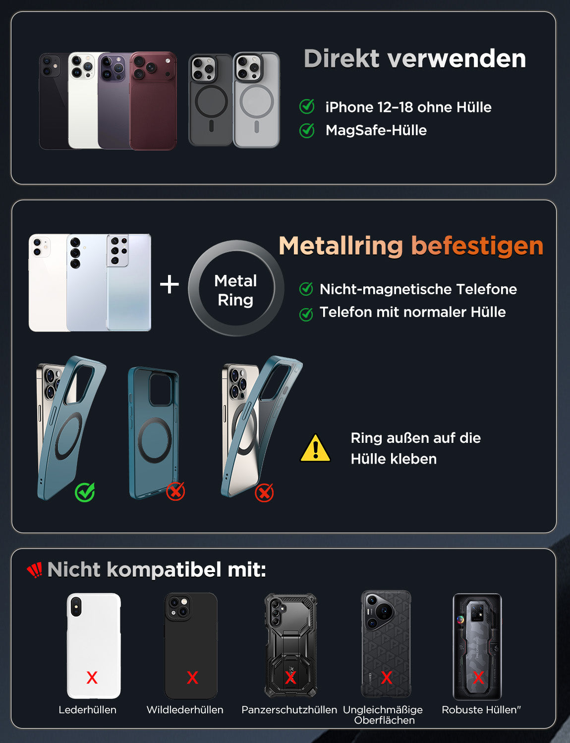 MSXTTLY VMag S3 magnetische 360° Auto-Handyhalterung mit langem Arm