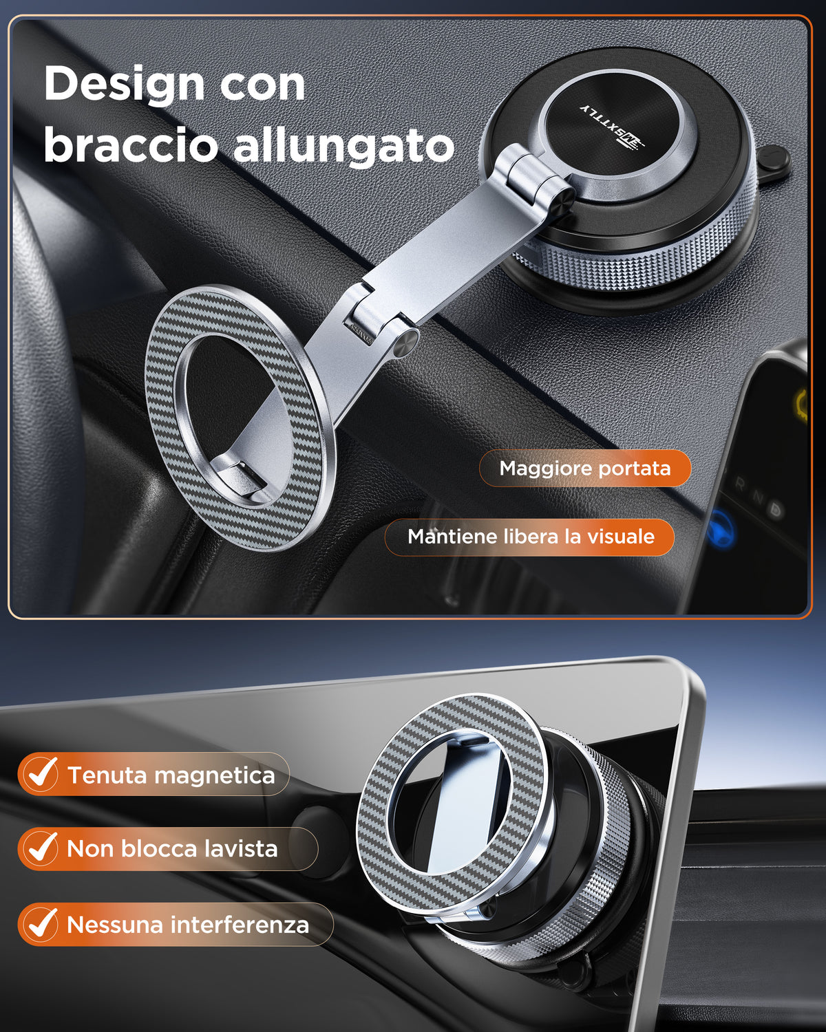 MSXTTLY VMag S3 360° Long Arm Magnetic Car Phone Holder