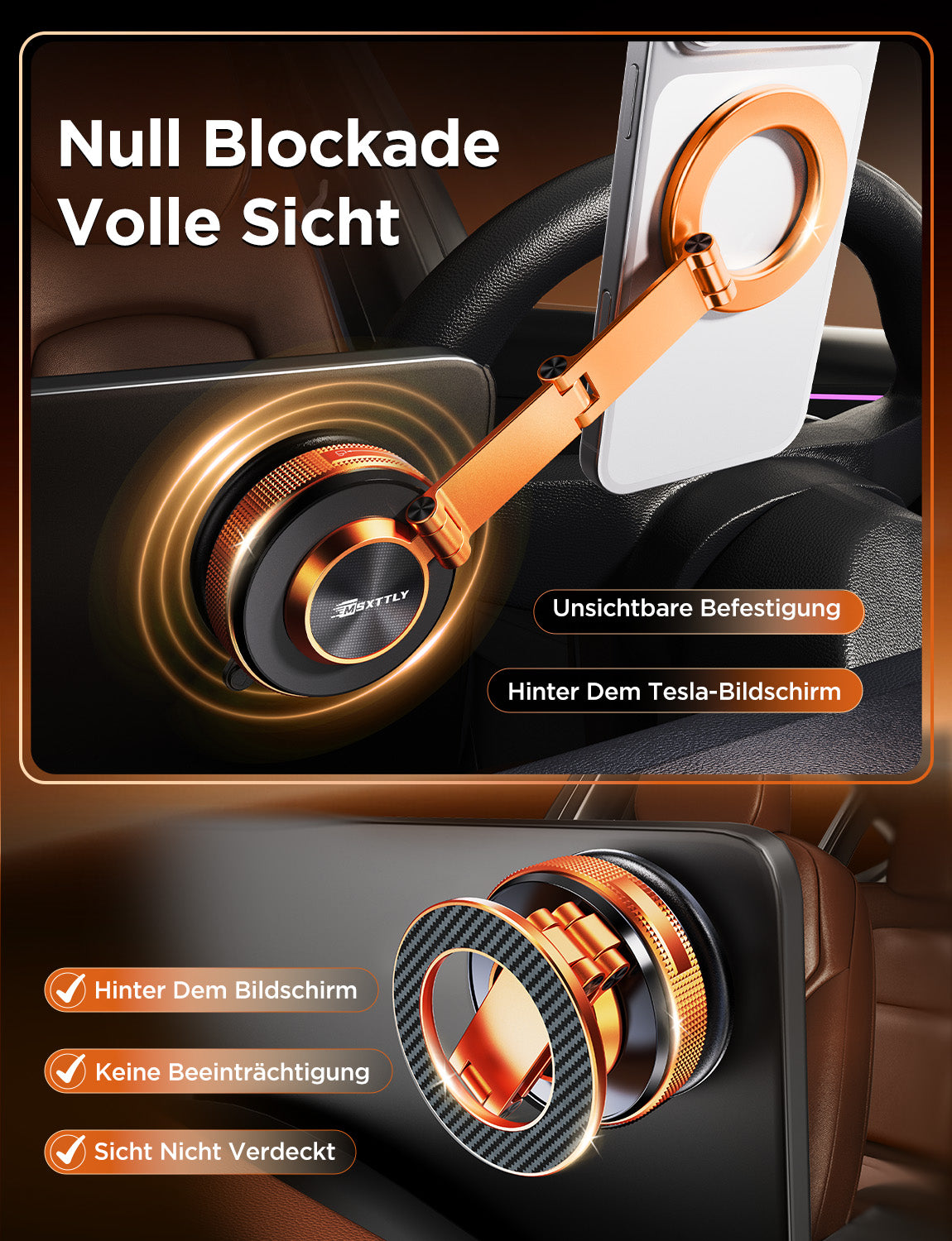 MSXTTLY VMag S3 magnetische 360° Auto-Handyhalterung mit langem Arm