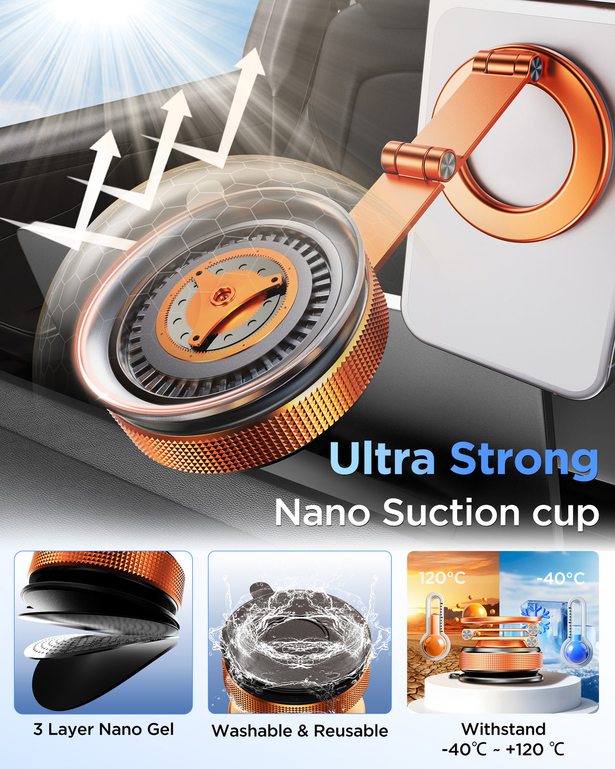MSXTTLY VMag S3 360° Long Arm Magnetic Car Phone Holder