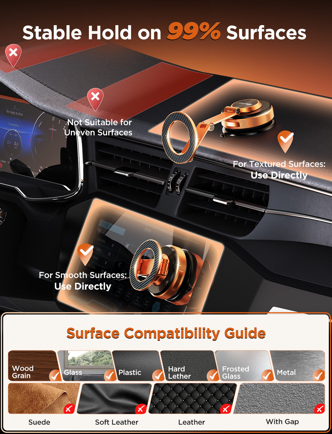 MSXTTLY VMag S3 Soporte magnético de coche 360° con brazo largo