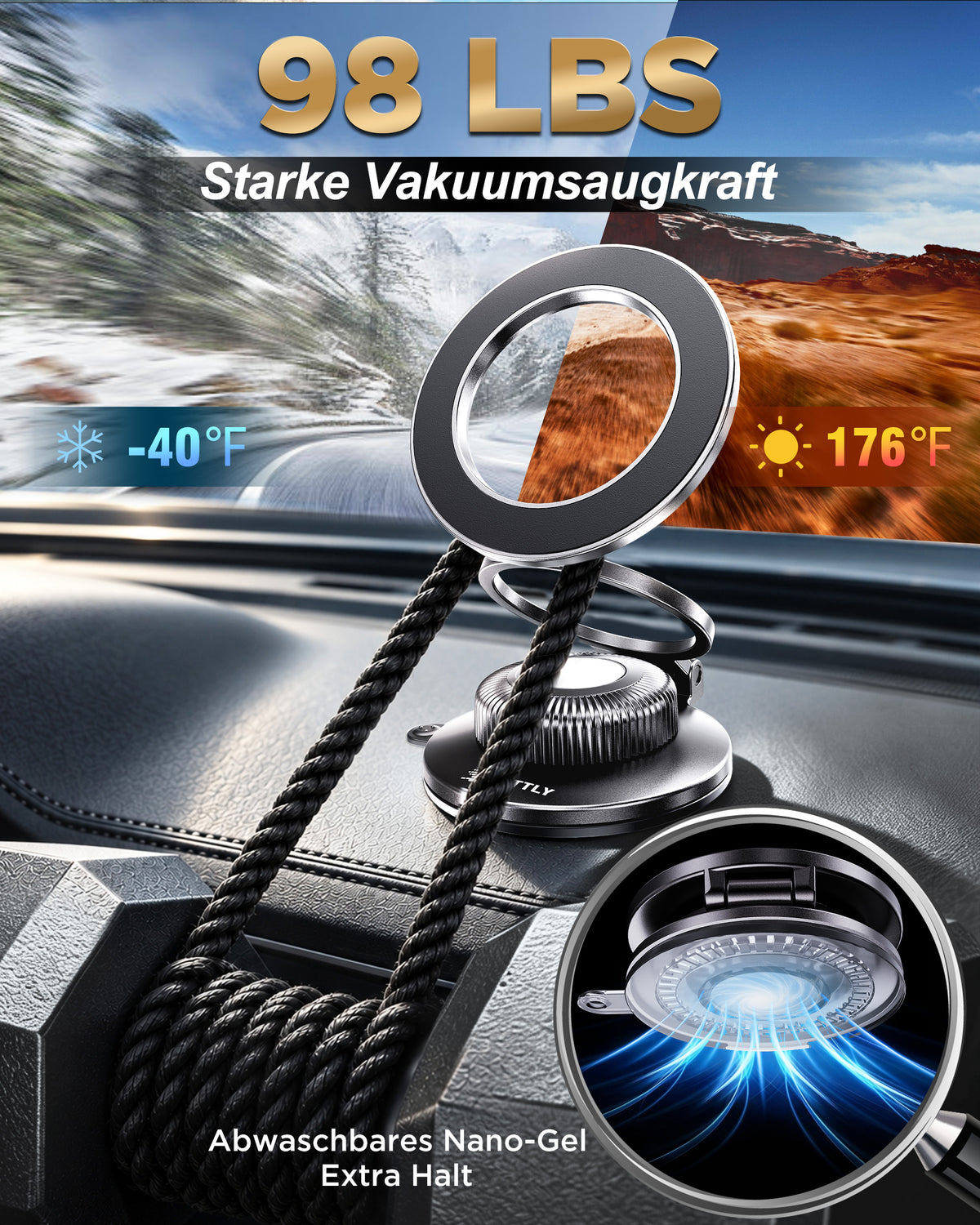 MSXTTLY VMag-Air 1 All-Metal Vacuum Magnetic Phone Holder