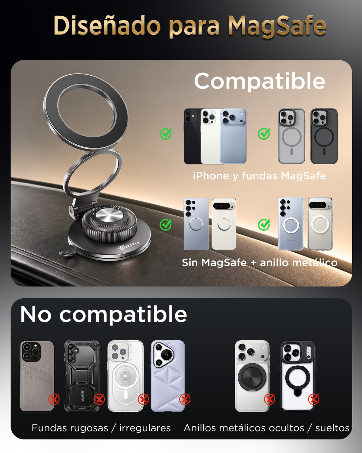 MSXTTLY VMag-Air 1 All-Metal Vacuum Magnetic Phone Holder
