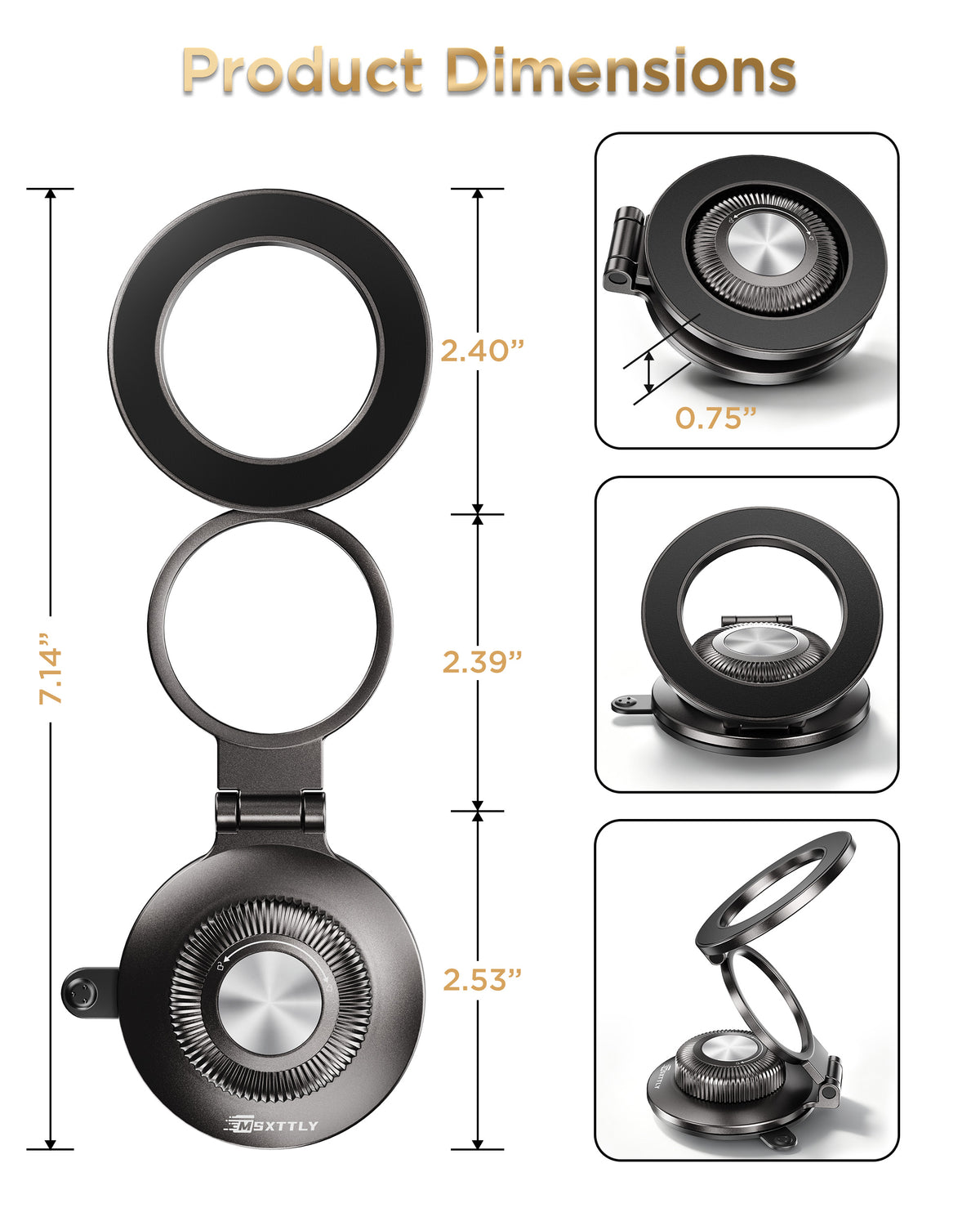 MSXTTLY VMag-Air 1 All-Metal Vacuum Magnetic Phone Holder